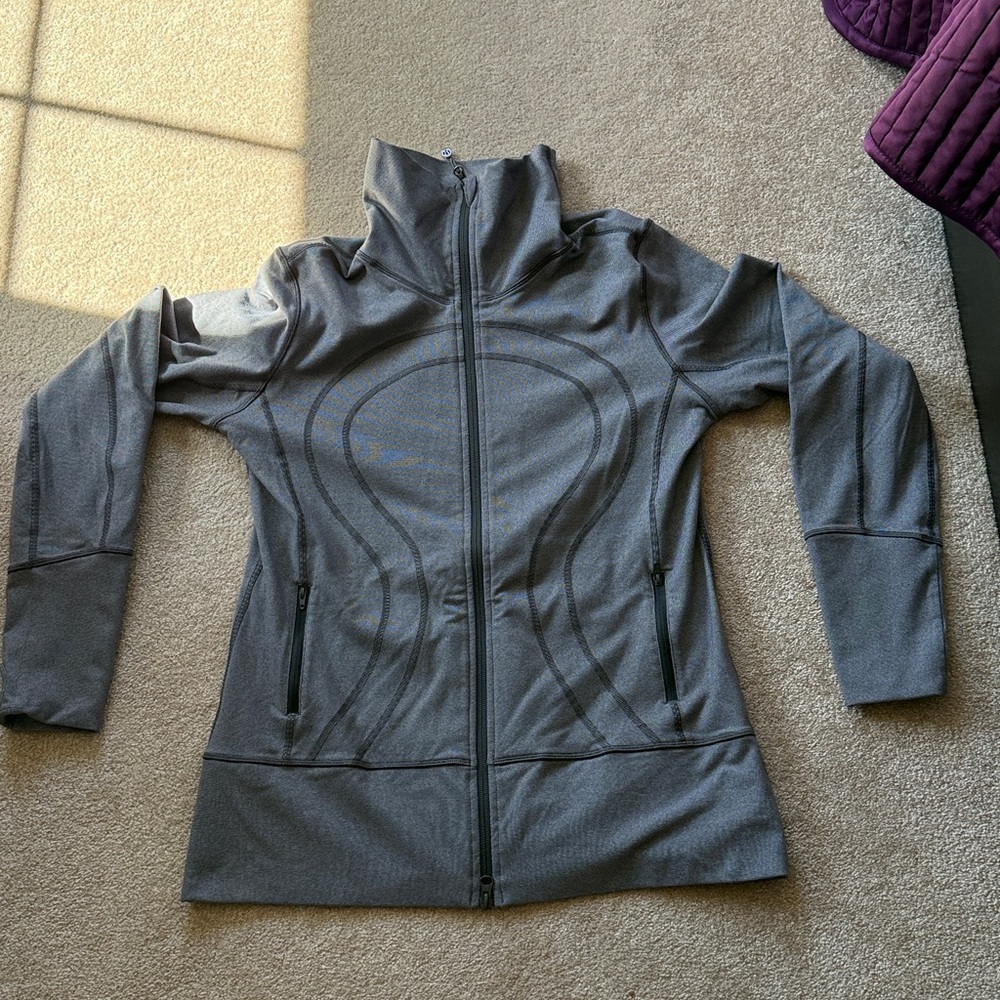 Gray Full-Zip Warmup Jacket - image 1
